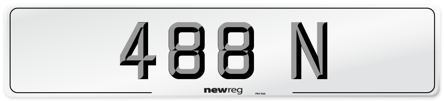 488 N Number Plate from New Reg